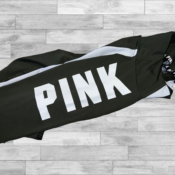 PINK Track Jacket Size S Womens Victorias Secret Ultimate 1/2 Zip Green Small - Picture 6 of 8